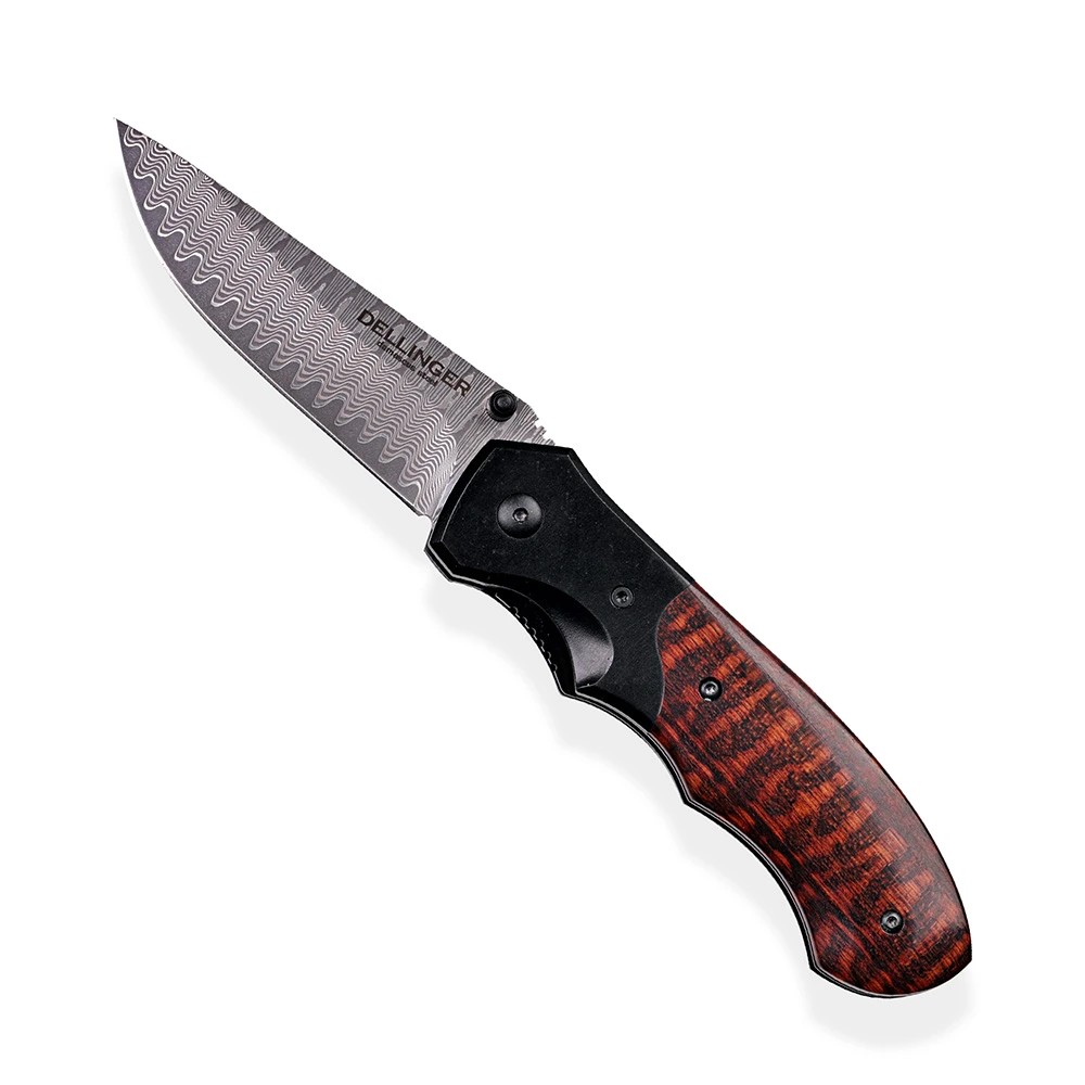 foto Dama�kov� zav�rac� n�� Dellinger Hunter Snake Wood, ocel VG-10
